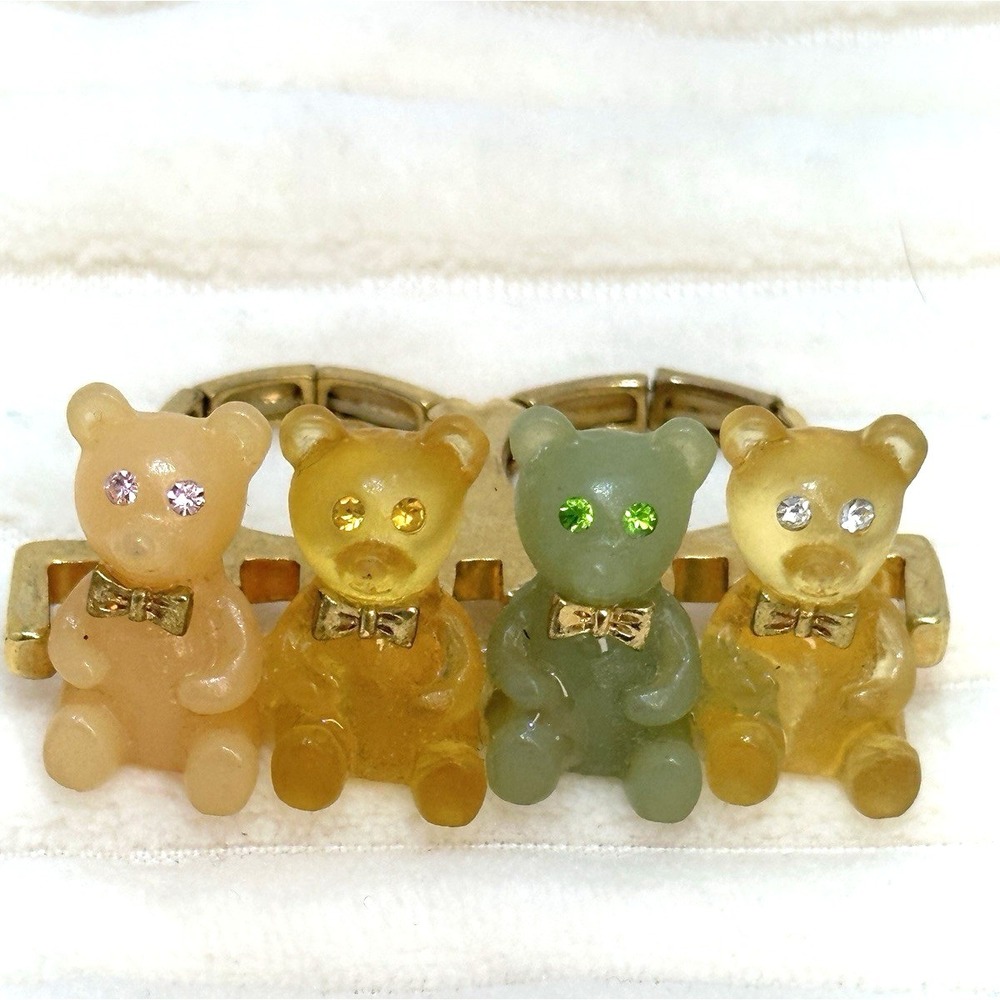 Betsey Johnson Jewelry Ring "Candy Land" Gummy Bear Two-Finger Stretch RARE